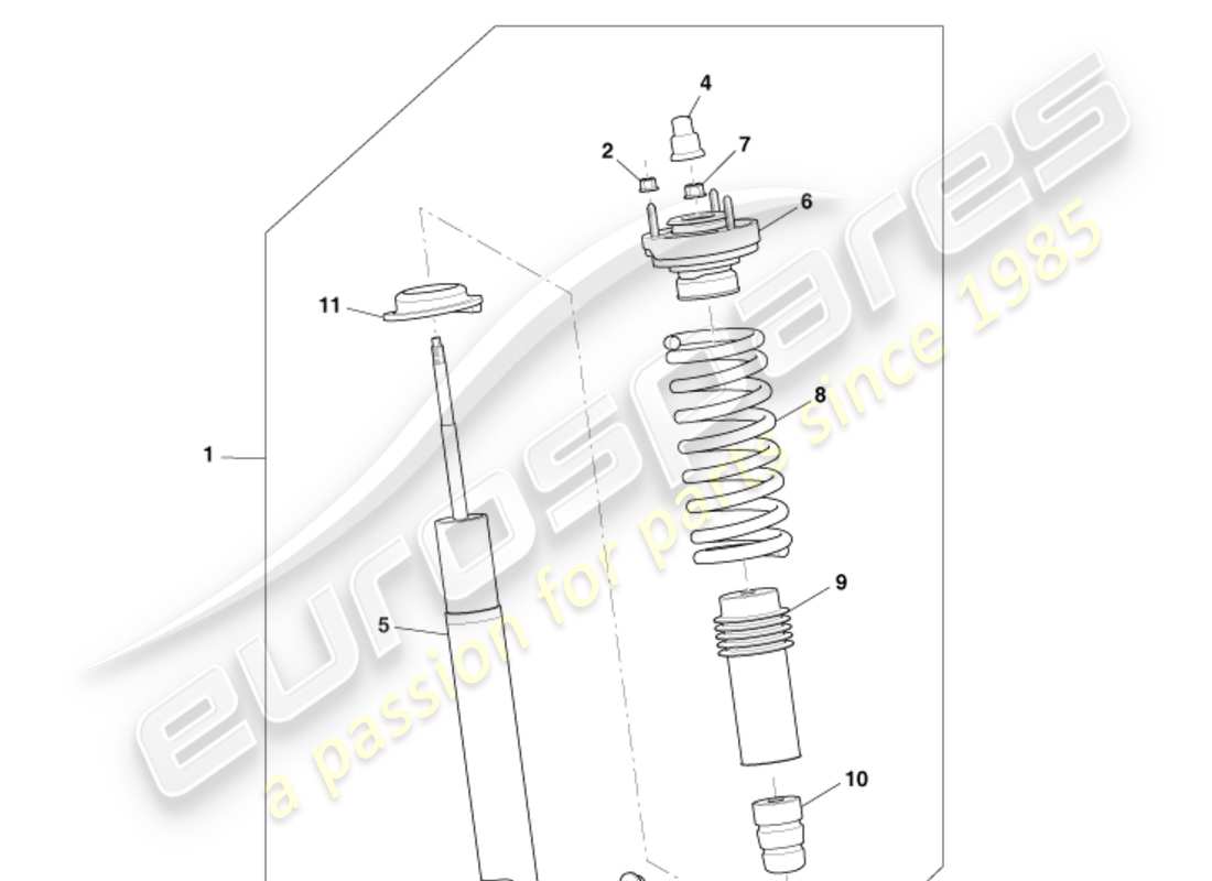 aston martin db9 (2004) rear spring & damper, to 09my parts diagram