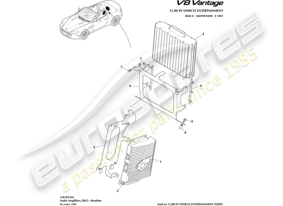 aston martin vantage gt8 (2017) b&o amplifiers, roadster part diagram
