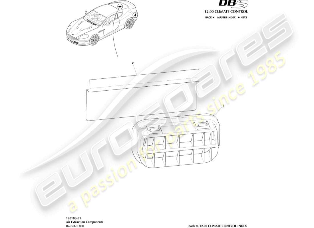 a part diagram from the aston martin dbs (2008) parts catalogue