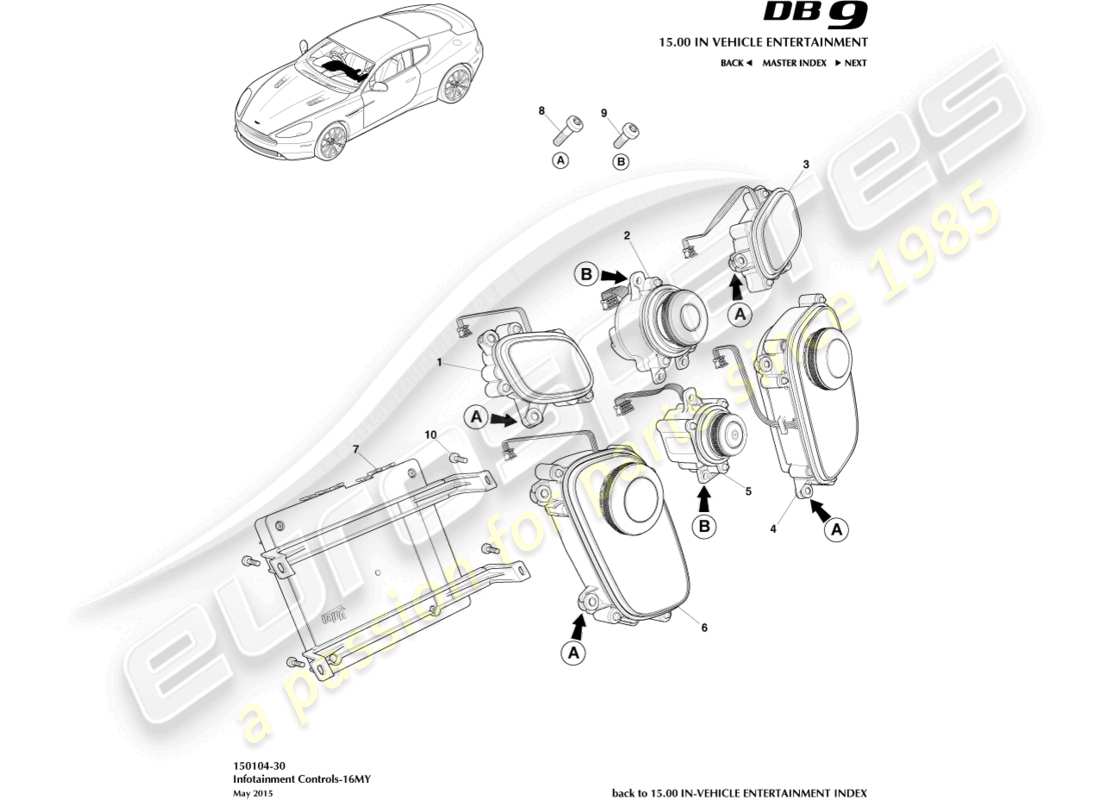 a part diagram from the aston martin db9 (2014) parts catalogue