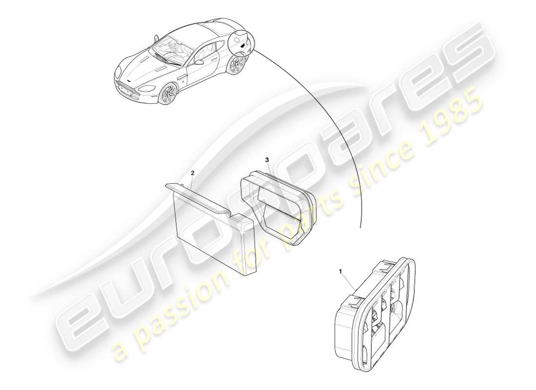 a part diagram from the aston martin v8 vantage (2005) parts catalogue