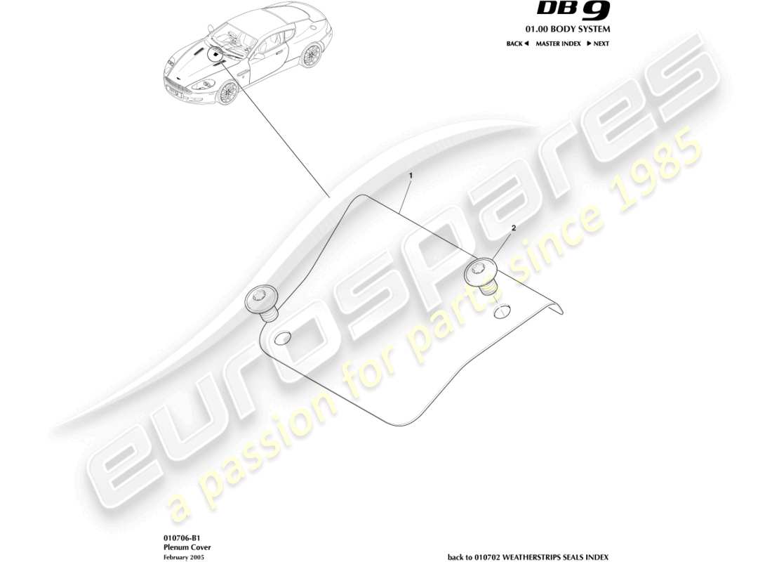 a part diagram from the aston martin db9 (2006) parts catalogue
