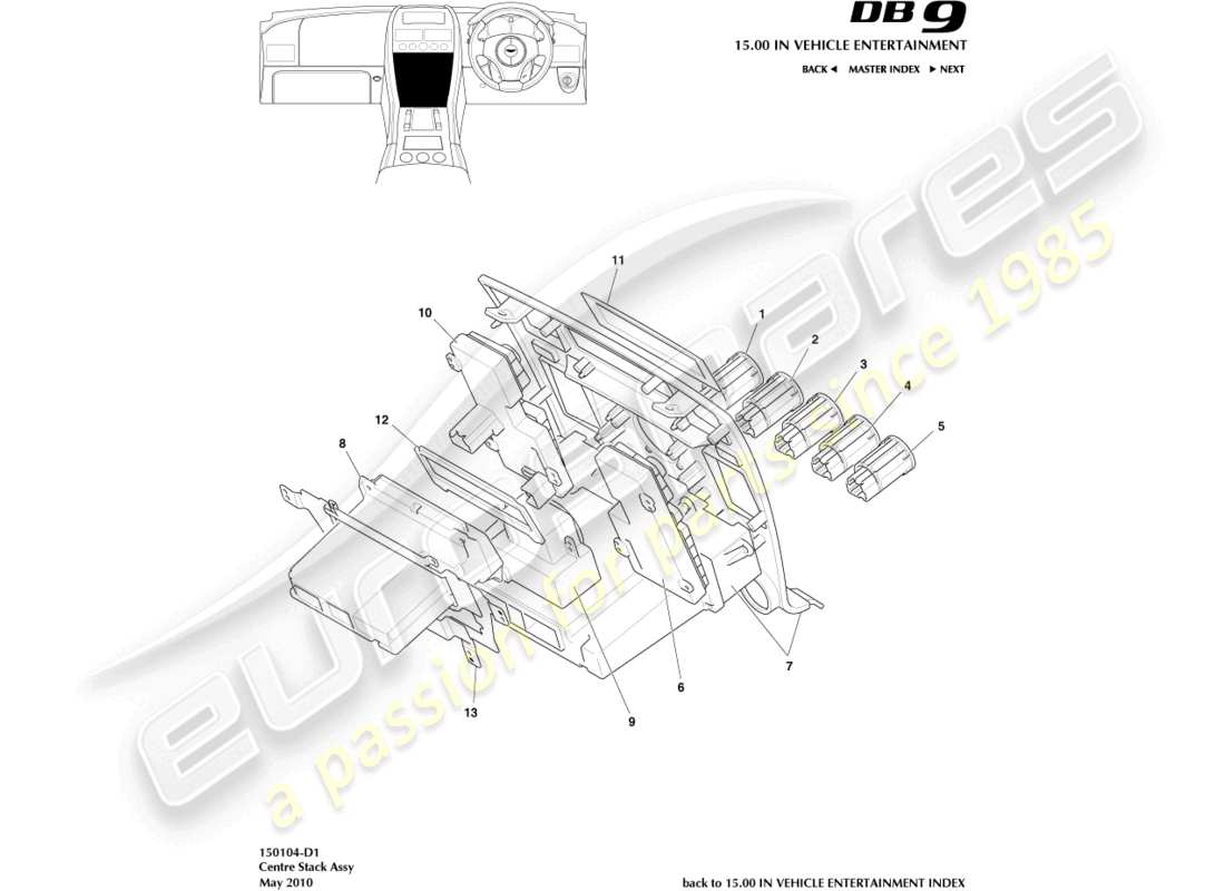 a part diagram from the Aston Martin DB9 (2006) parts catalogue