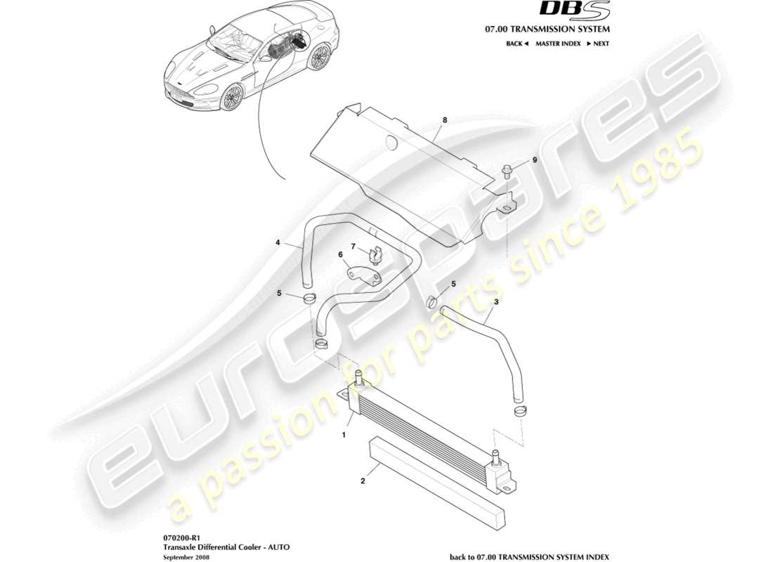 aston martin dbs (2014) differential cooling part diagram