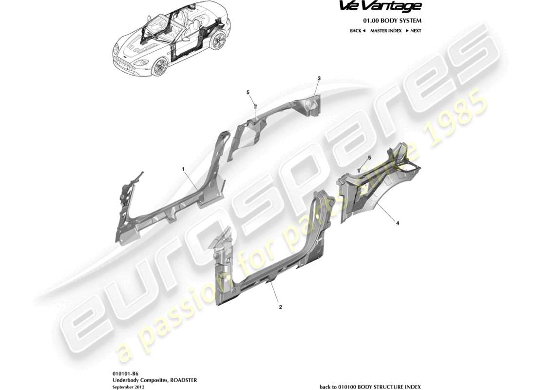a part diagram from the aston martin v12 vantage parts catalogue