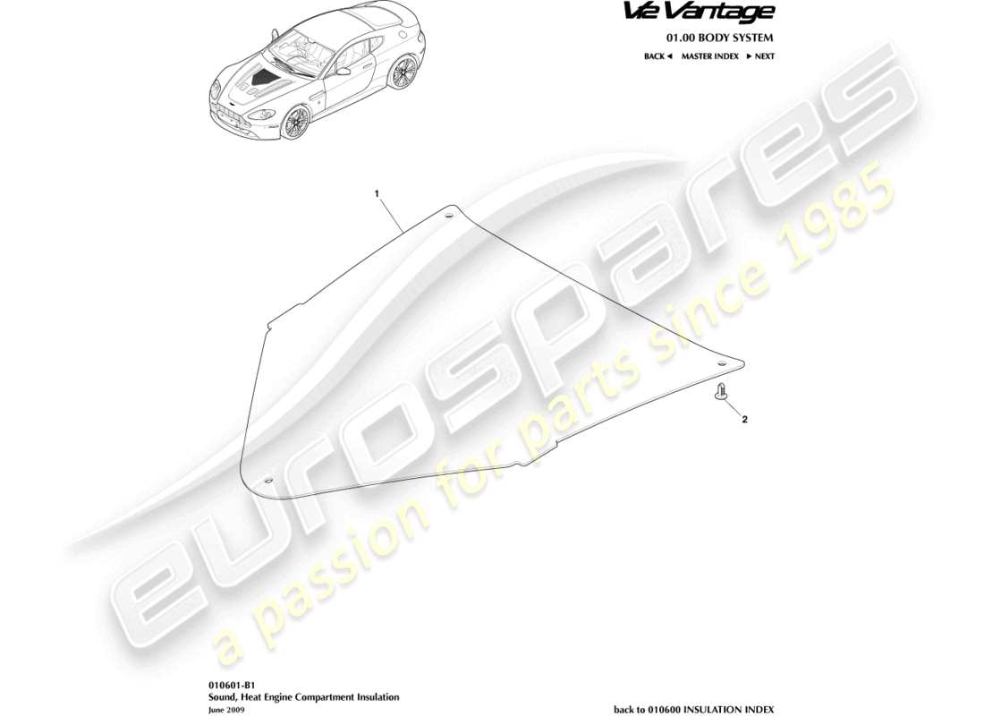 a part diagram from the aston martin v12 vantage parts catalogue