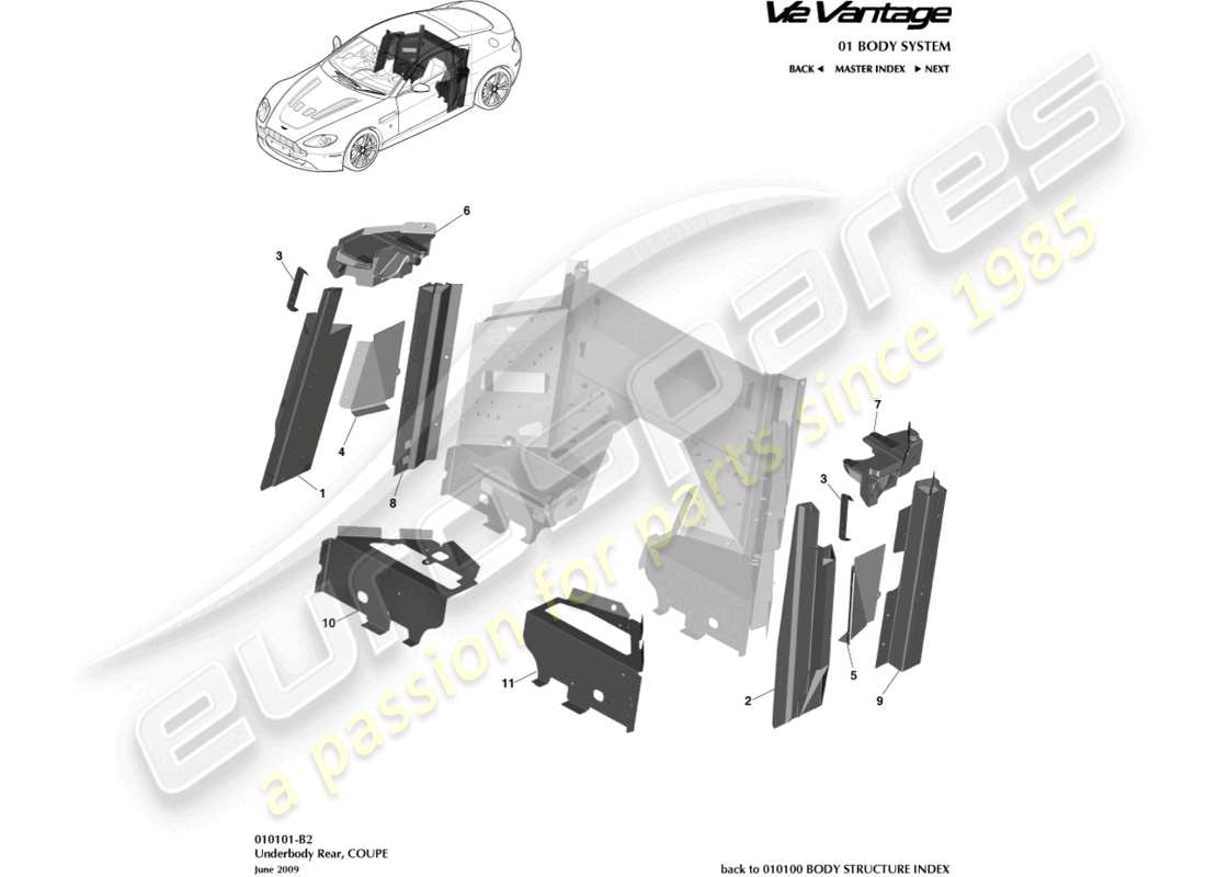 a part diagram from the aston martin v12 vantage parts catalogue