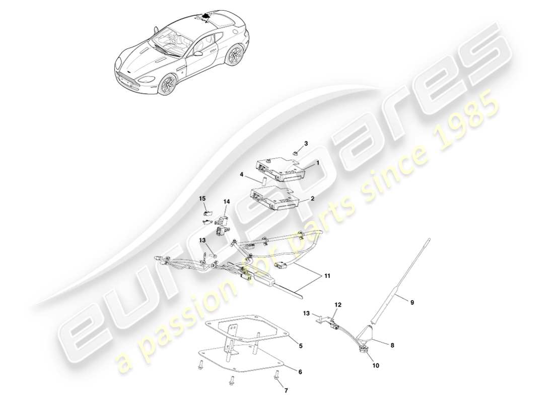 a part diagram from the aston martin v8 vantage (2007) parts catalogue