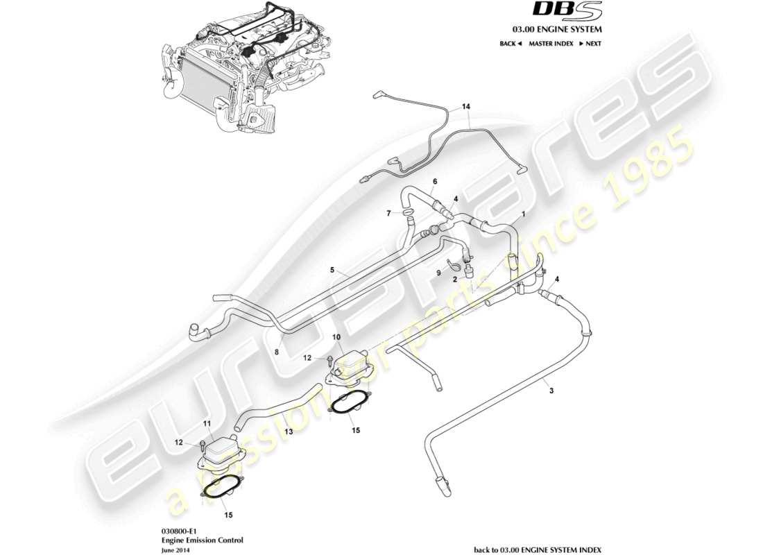a part diagram from the aston martin dbs parts catalogue