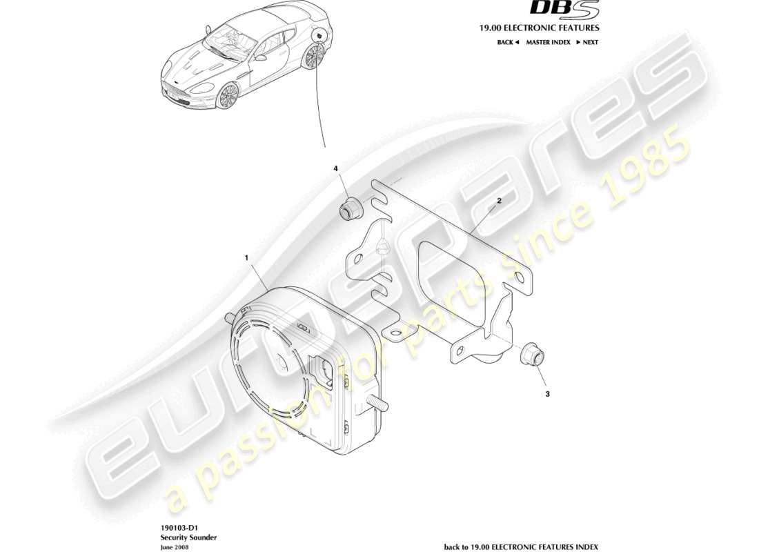 VIEW PARTS DIAGRAMS FROM THE ASTON MARTIN DBS PARTS CATALOGUE a part diagram from the aston martin dbs parts catalogue