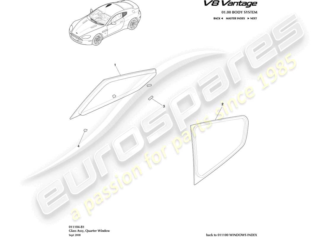 a part diagram from the aston martin v8 vantage (2006) parts catalogue