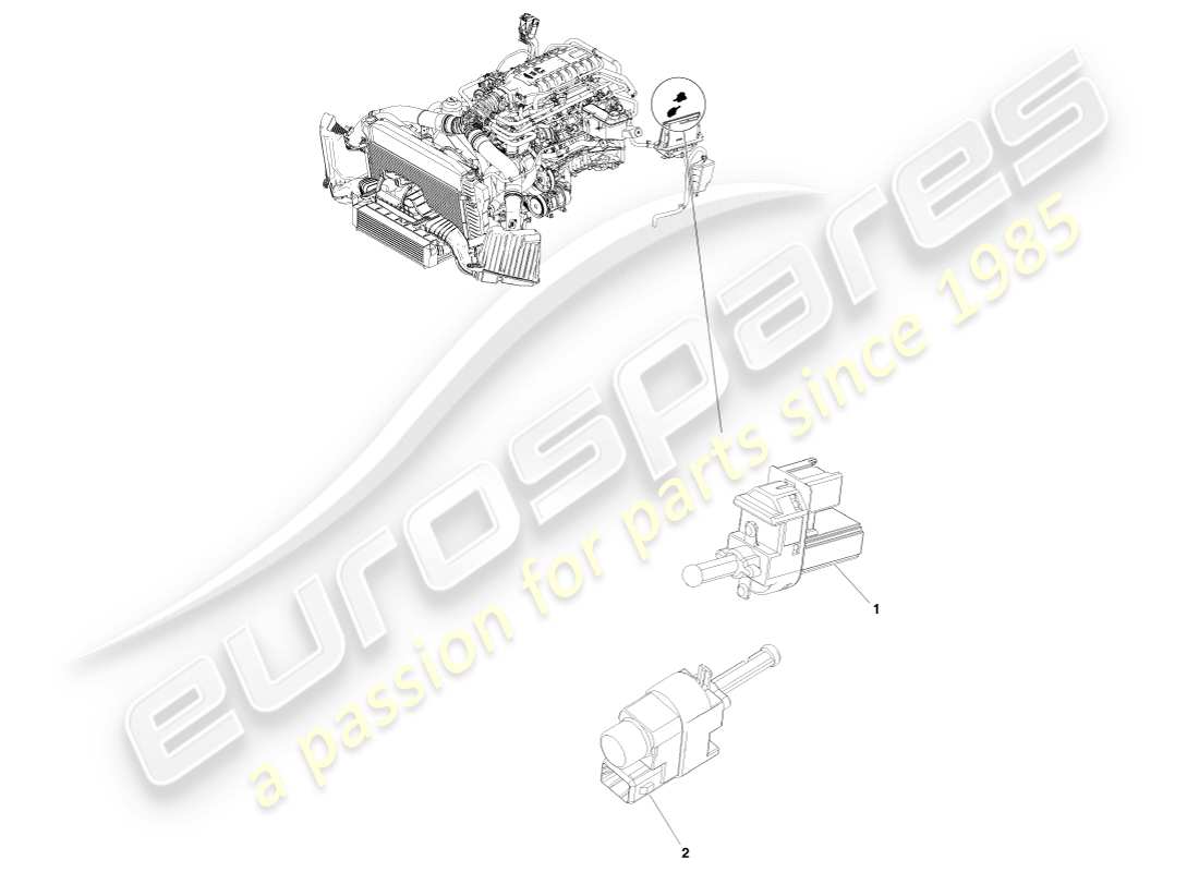 a part diagram from the aston martin v8 vantage (2007) parts catalogue