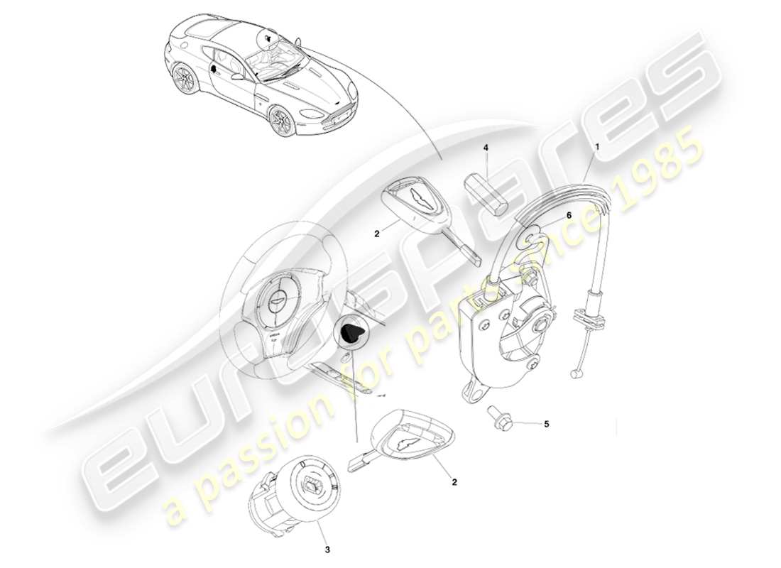 a part diagram from the aston martin v8 vantage (2005) parts catalogue