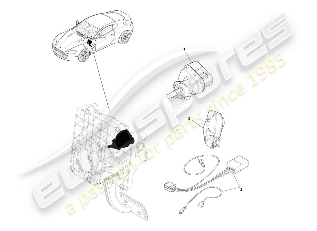 a part diagram from the aston martin v8 vantage (2005) parts catalogue