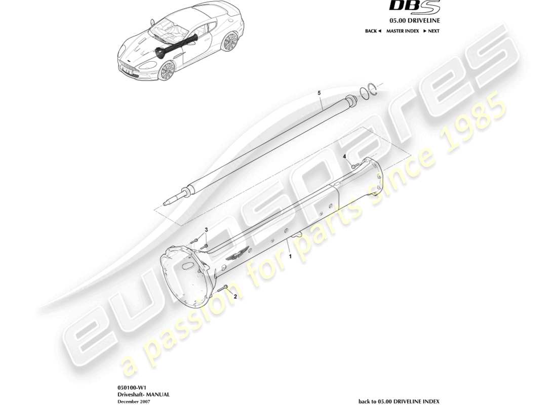 a part diagram from the aston martin dbs (2013) parts catalogue