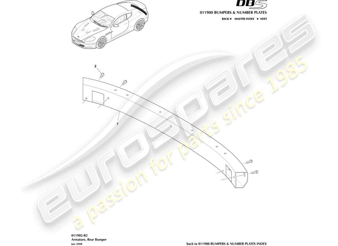a part diagram from the aston martin dbs (2008) parts catalogue