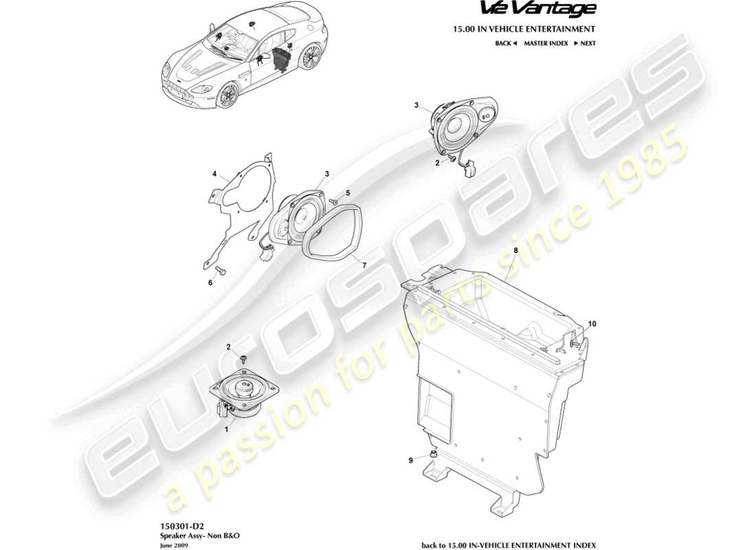 a part diagram from the aston martin v12 vantage (2013) parts catalogue