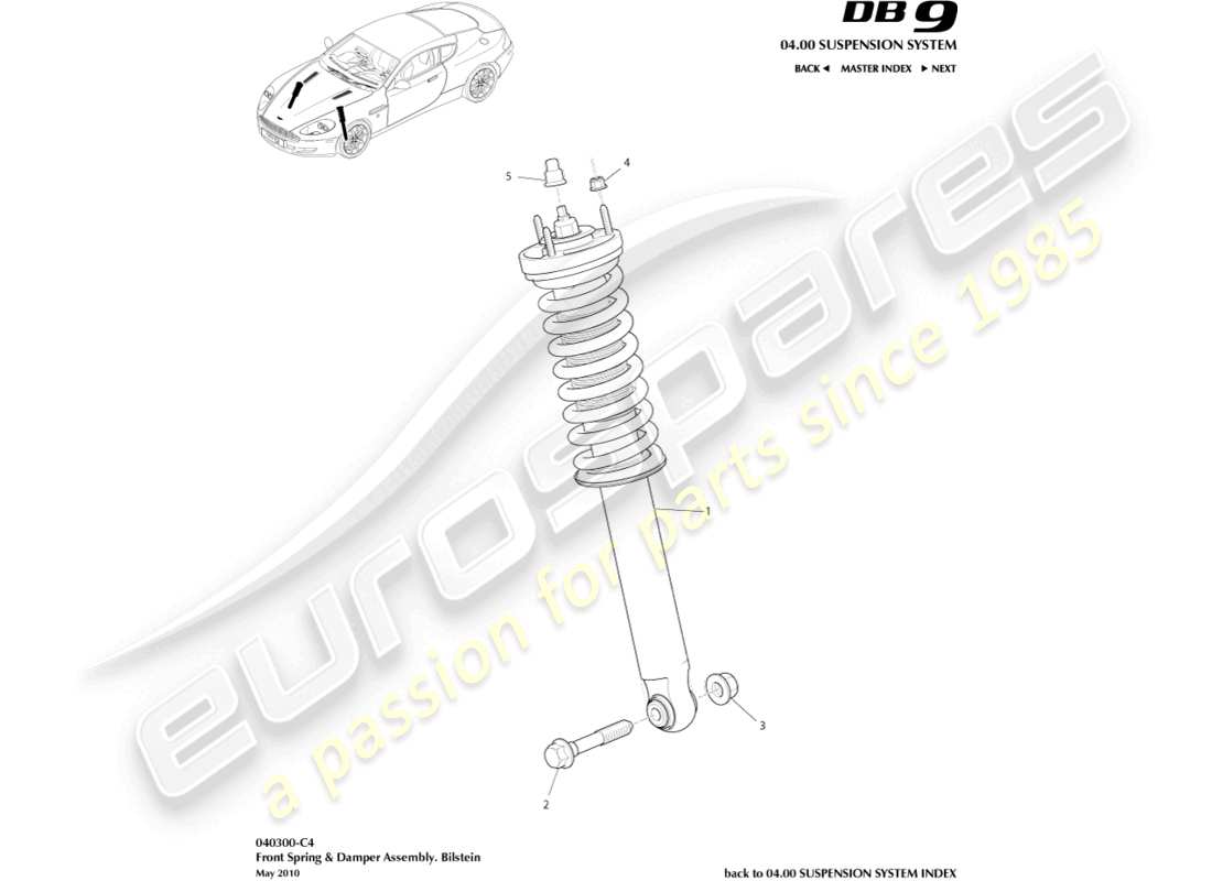 a part diagram from the Aston Martin DB9 (2006) parts catalogue