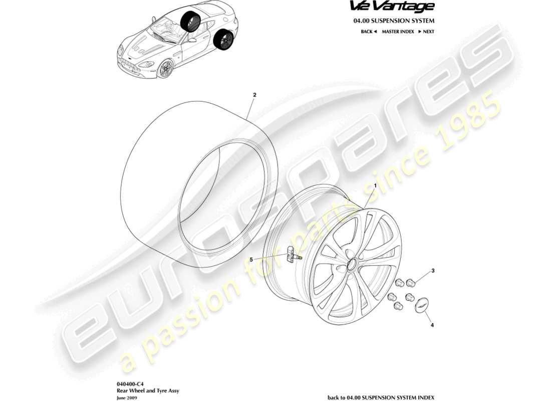 a part diagram from the aston martin v12 vantage (2010) parts catalogue