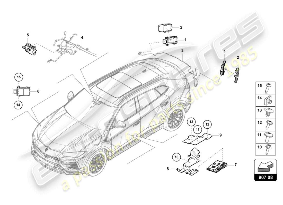 lamborghini urus s (2024) control unit for lane change assist parts diagram