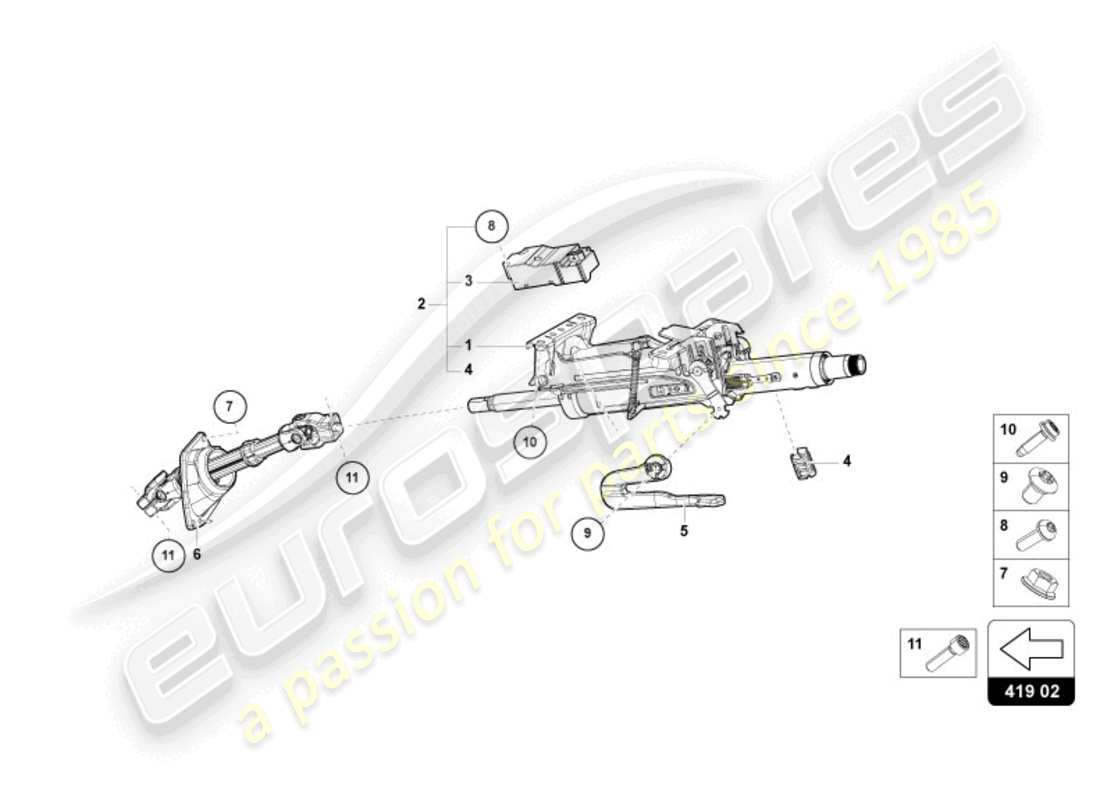 lamborghini revuelto coupe (2024) steering column parts diagram