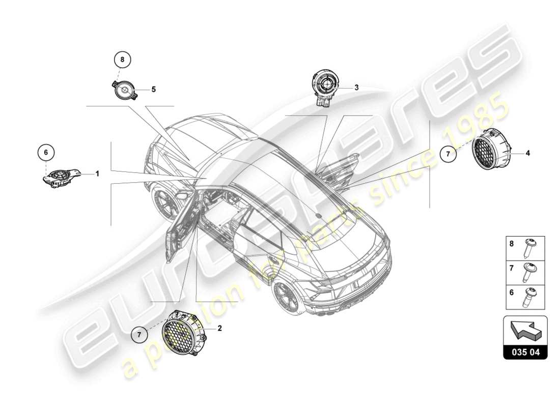 lamborghini urus performante (2023) electrical parts for audio system parts diagram