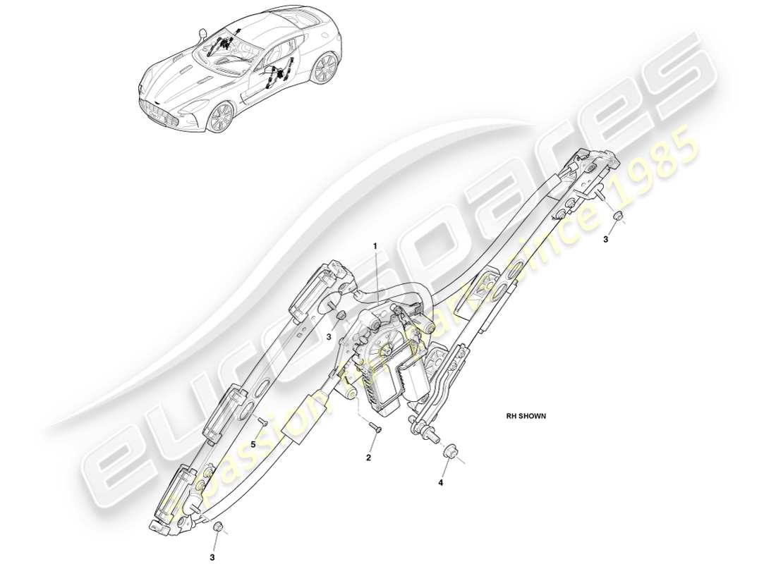 aston martin one-77 (2011) door window regulators parts diagram