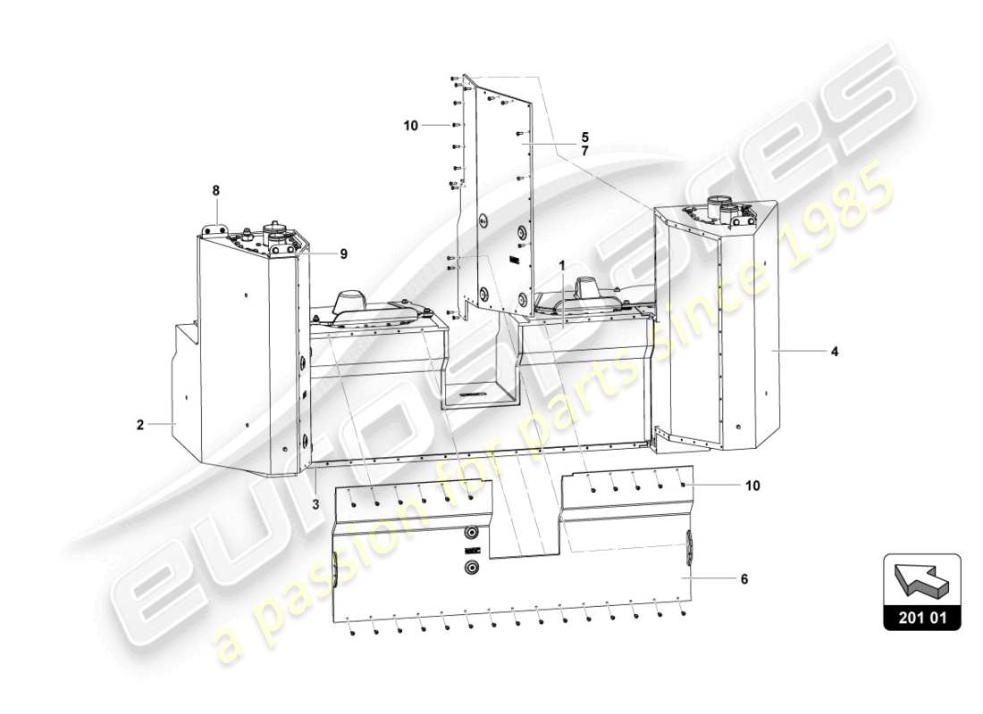 lamborghini super trofeo (2015) fuel tank part diagram
