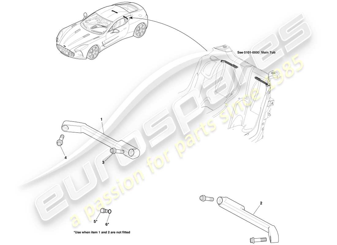aston martin one-77 (2011) seat belts mounts parts diagram