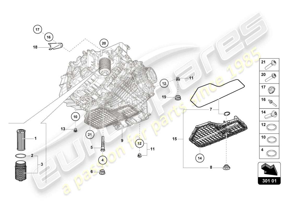 lamborghini sterrato (2023) oil filter parts diagram