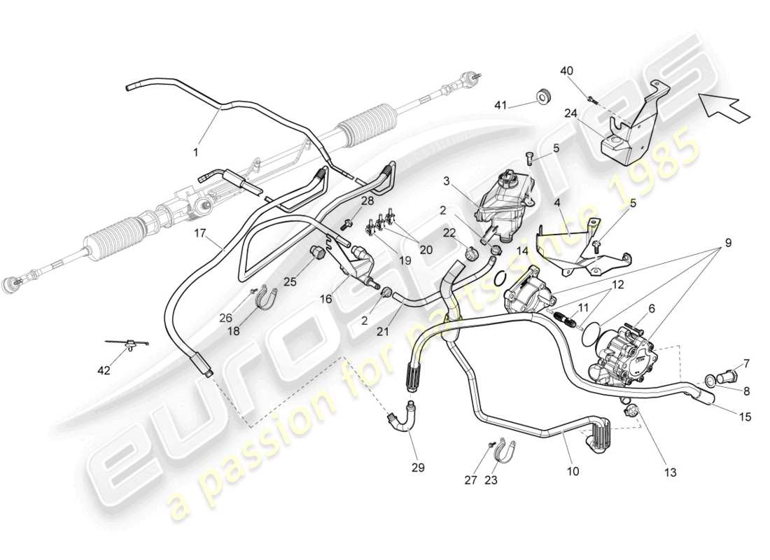 a part diagram from the lamborghini gallardo spyder (2006) parts catalogue