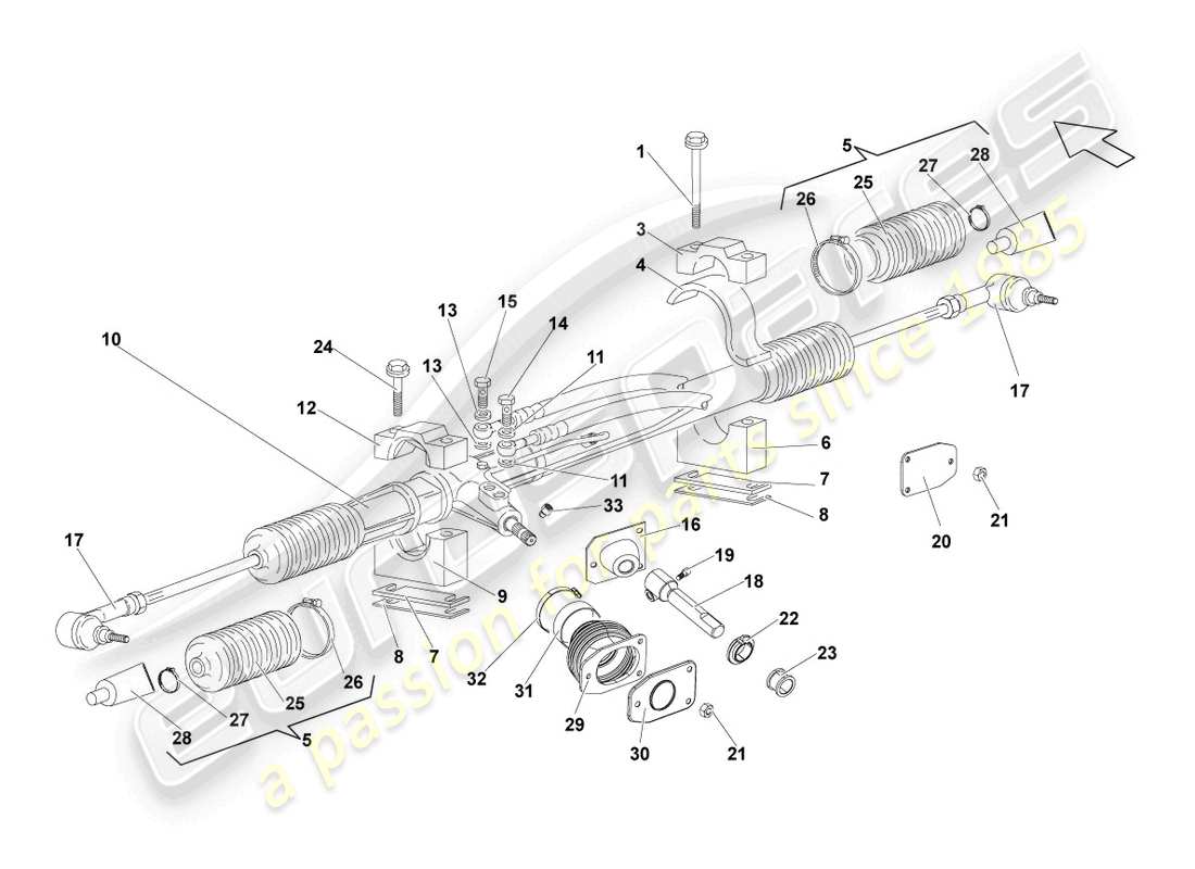 lamborghini lp560-4 coupe (2011) steering gear part diagram