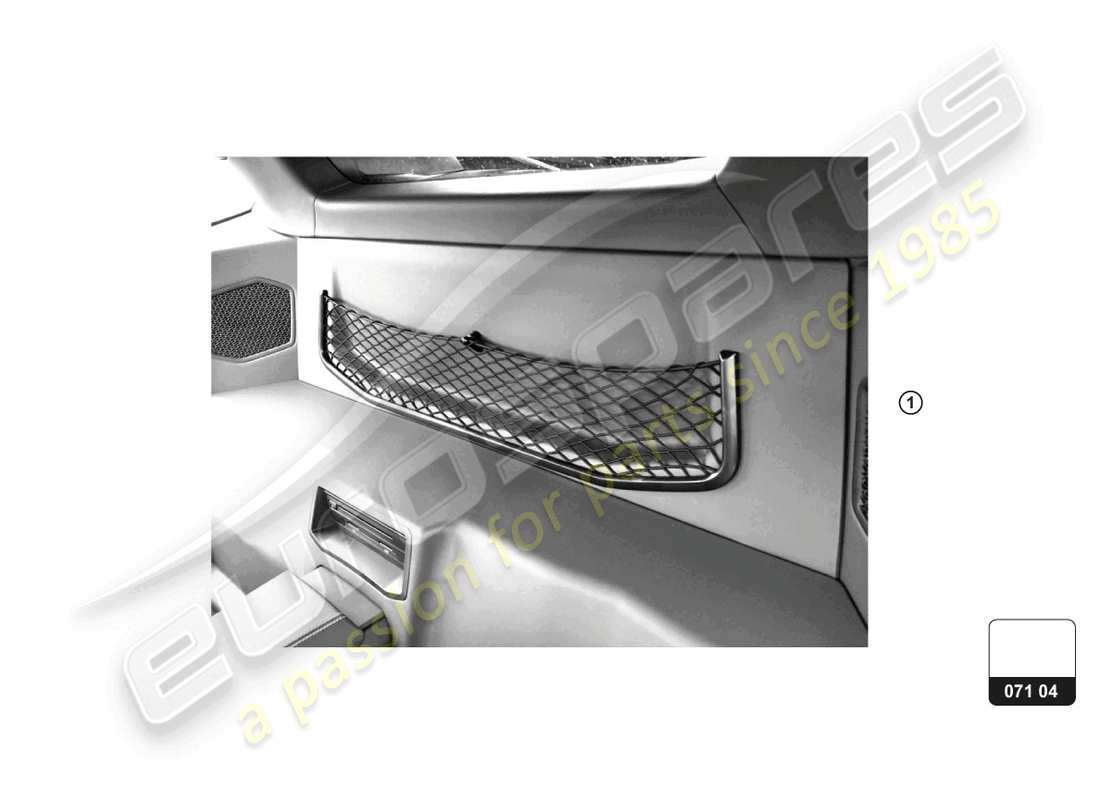 lamborghini accessories (tecnica) mesh pocket part diagram