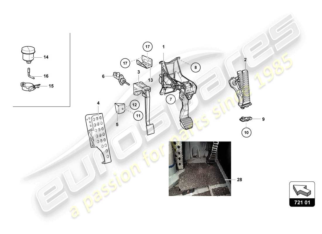 lamborghini 2018 (super trofeo evo) pedalbox assembly part diagram