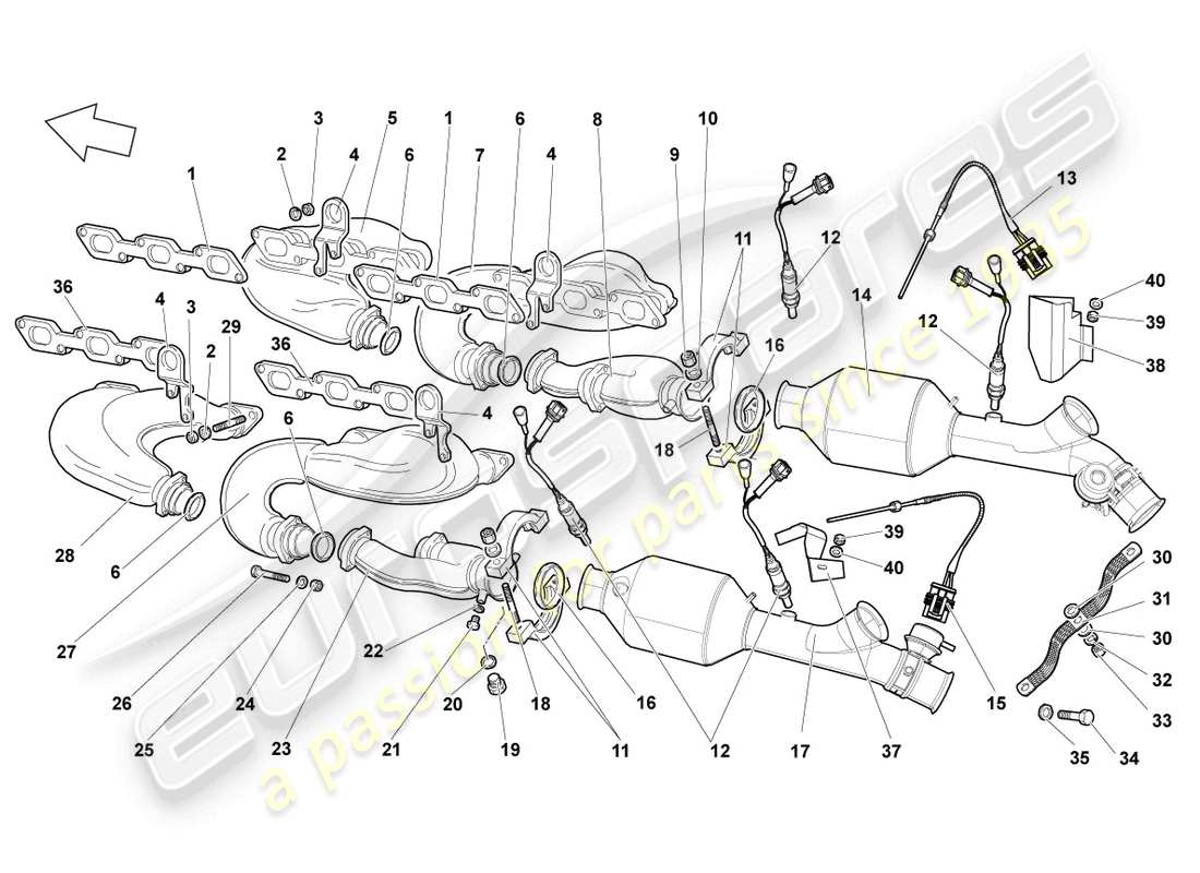 a part diagram from the lamborghini murcielago parts catalogue