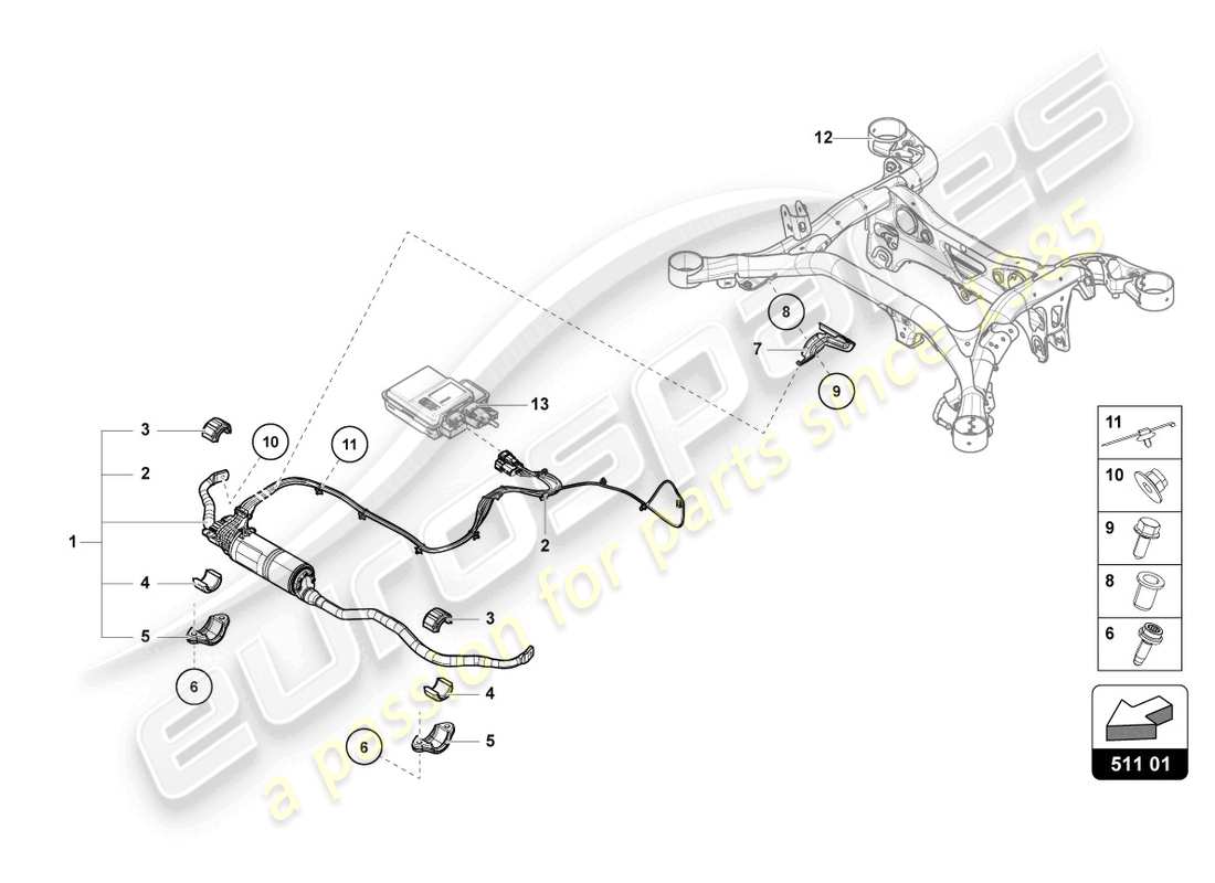 a part diagram from the lamborghini urus parts catalogue