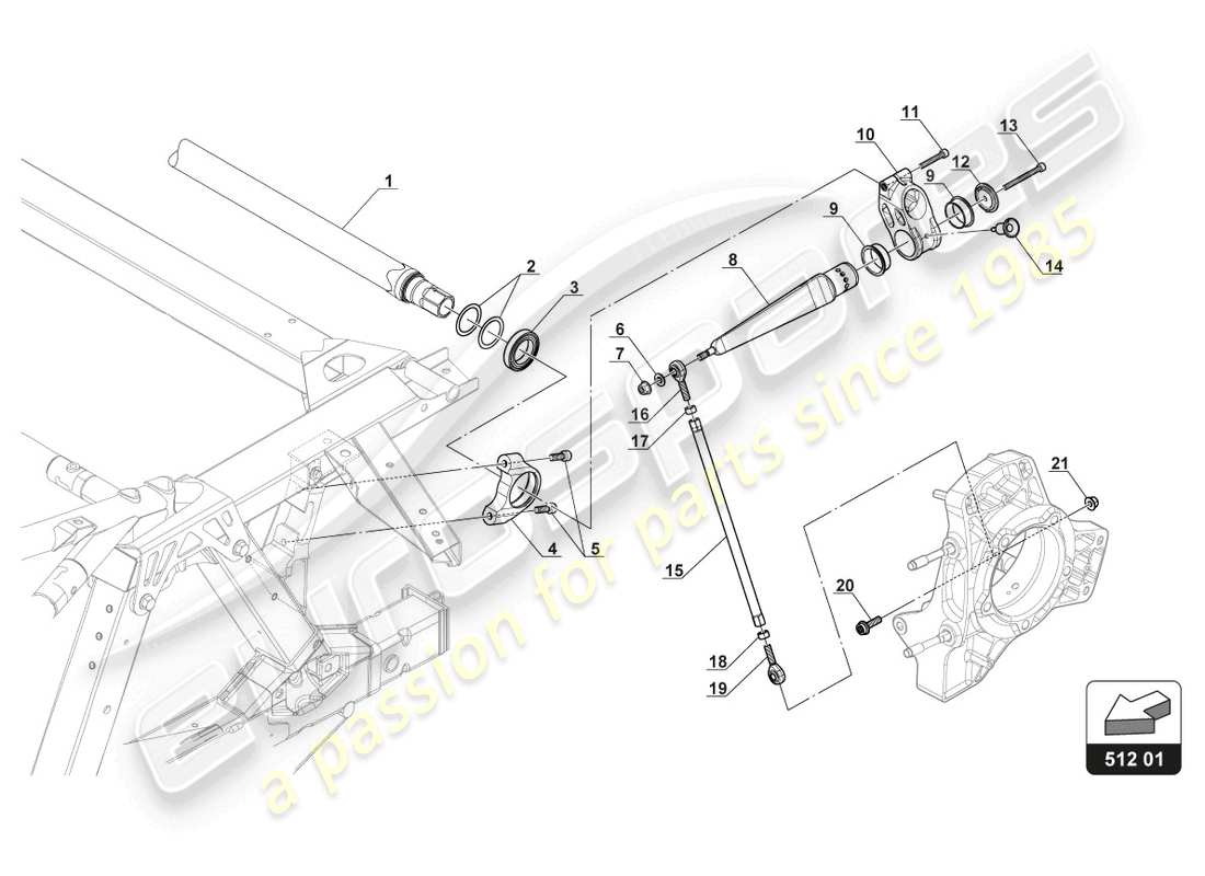 a part diagram from the lamborghini huracan squadra corse parts catalogue