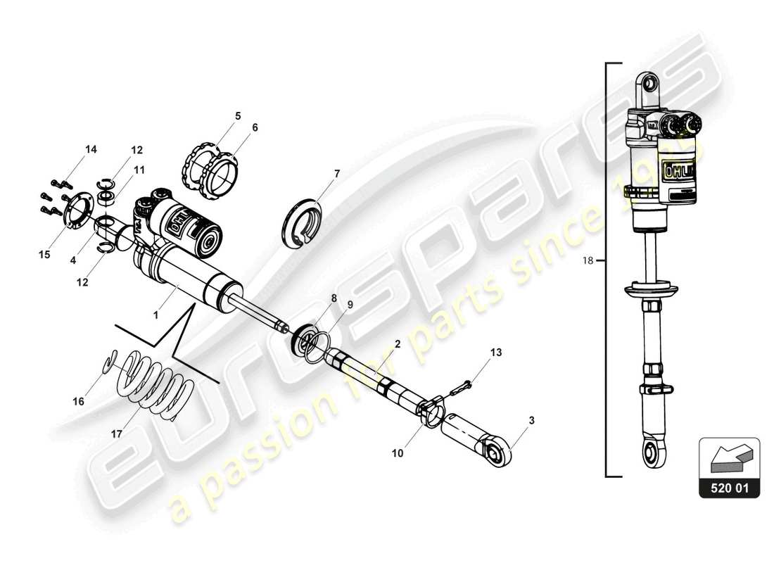 a part diagram from the lamborghini gt3 (2017) parts catalogue