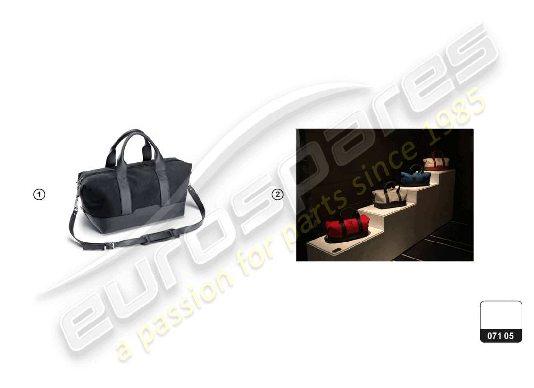 lamborghini accessories (sterrato) travel bags set part diagram