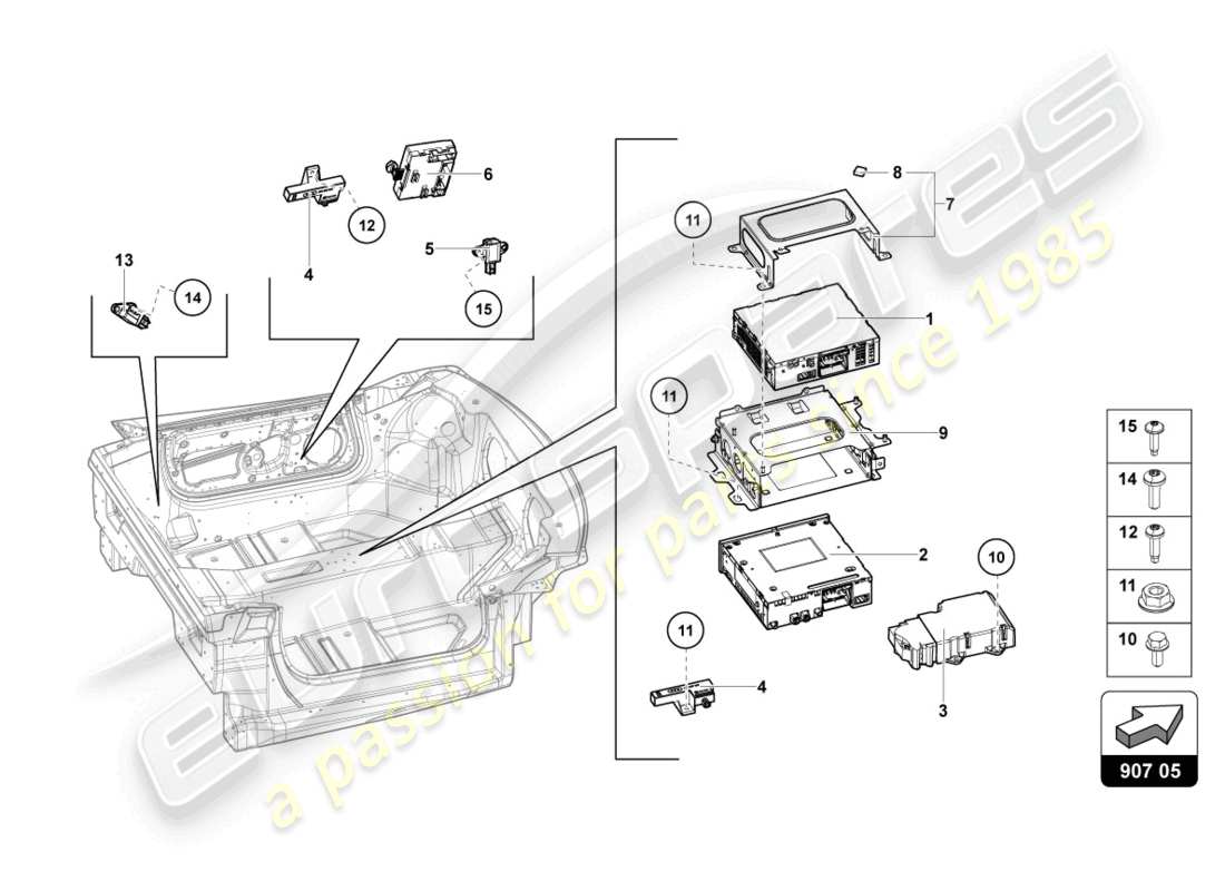 a part diagram from the lamborghini aventador ultimae parts catalogue