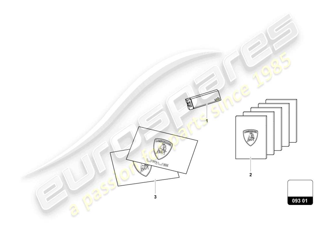 a part diagram from the lamborghini urus performante (accessories) parts catalogue