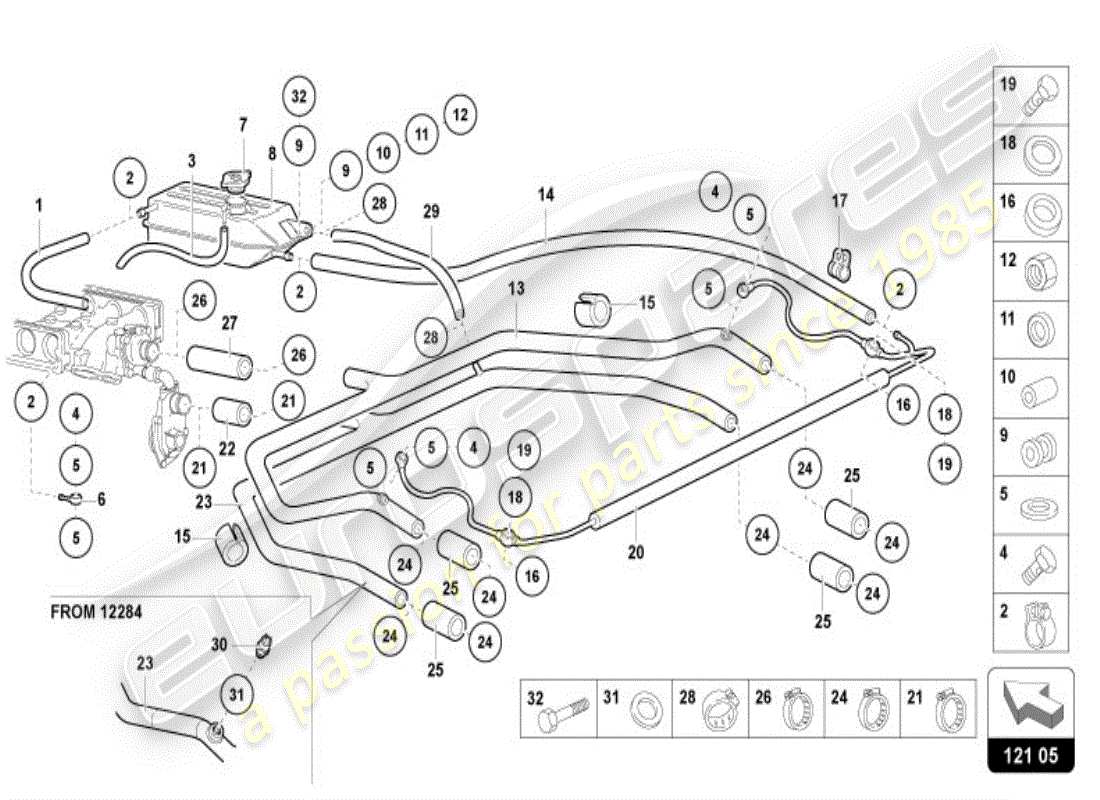 a part diagram from the lamborghini diablo vt (1997) parts catalogue