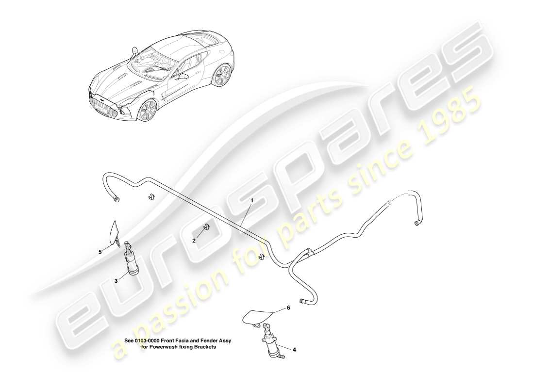 aston martin one-77 (2011) headlamp wash parts diagram