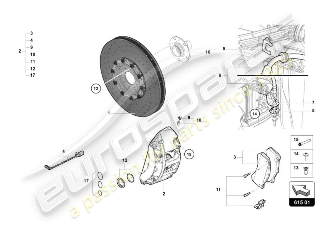 lamborghini lp770-4 svj coupe (2022) brake disc front parts diagram