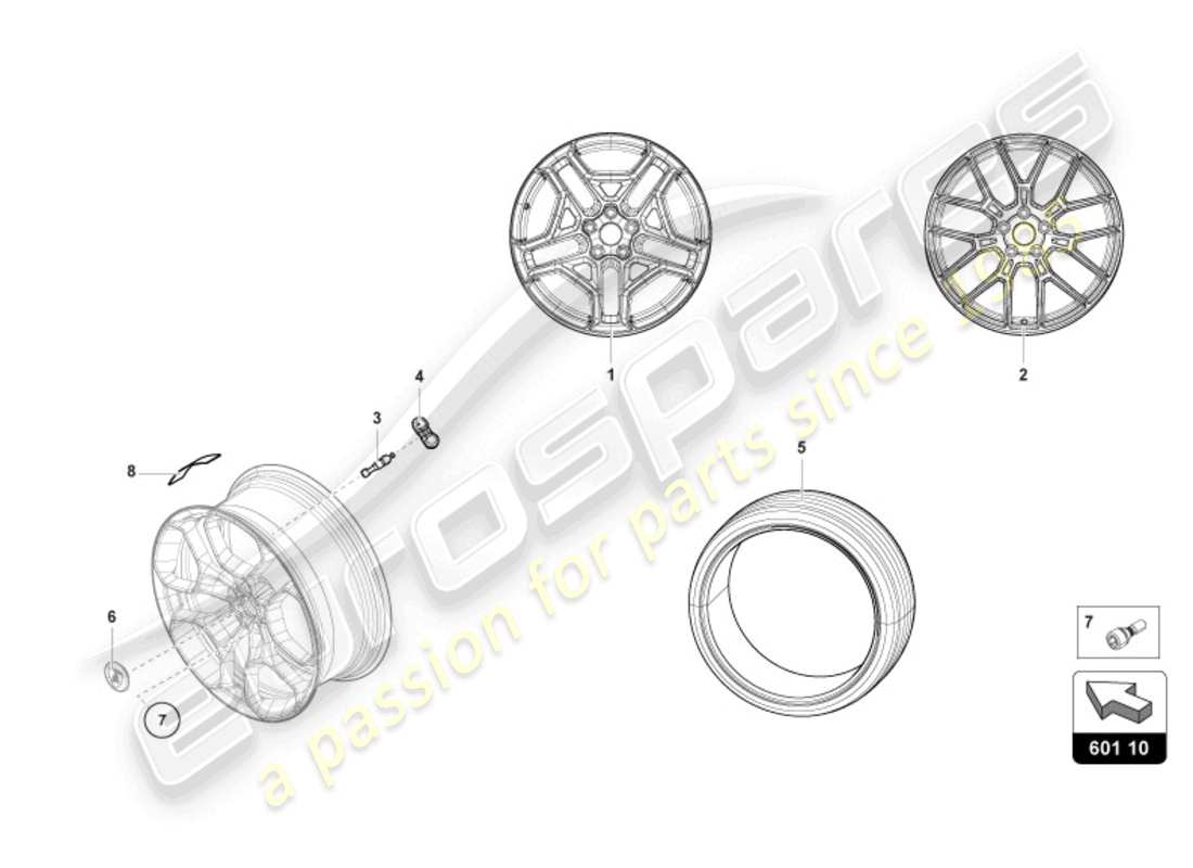 a part diagram from the lamborghini huracan sterrato parts catalogue