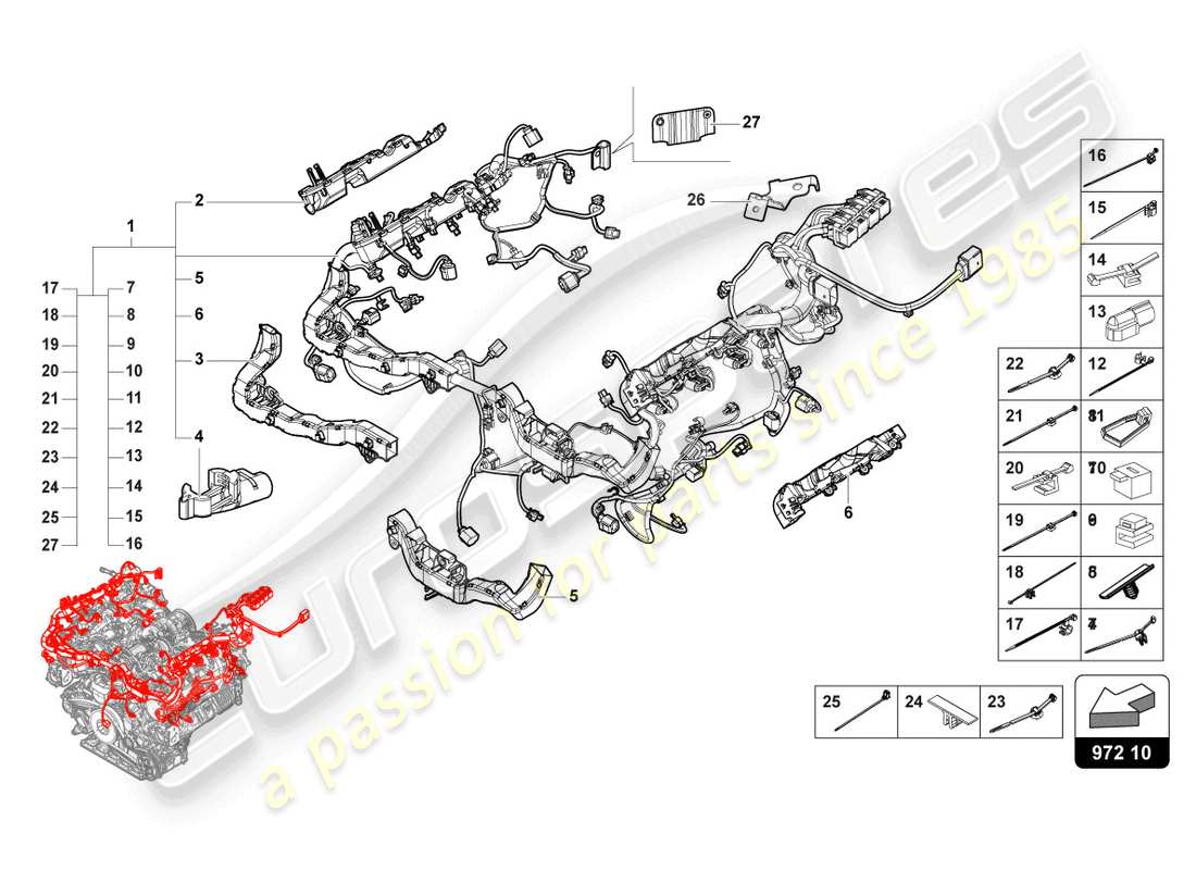 VIEW PARTS DIAGRAMS FROM THE LAMBORGHINI URUS PARTS CATALOGUE a part diagram from the lamborghini urus parts catalogue