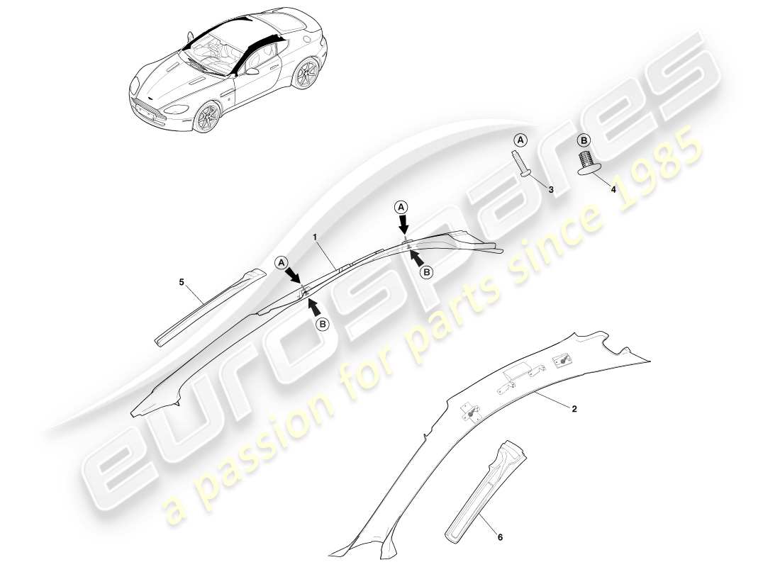 a part diagram from the aston martin v8 vantage (2007) parts catalogue