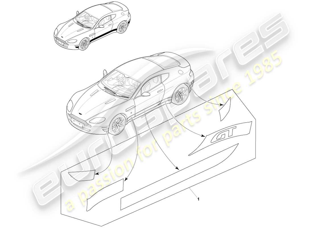 a part diagram from the aston martin v8 vantage (2007) parts catalogue