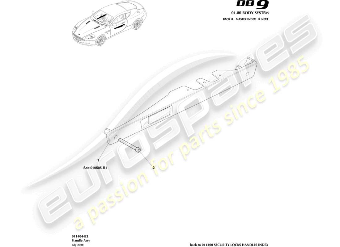 a part diagram from the aston martin db9 (2008) parts catalogue