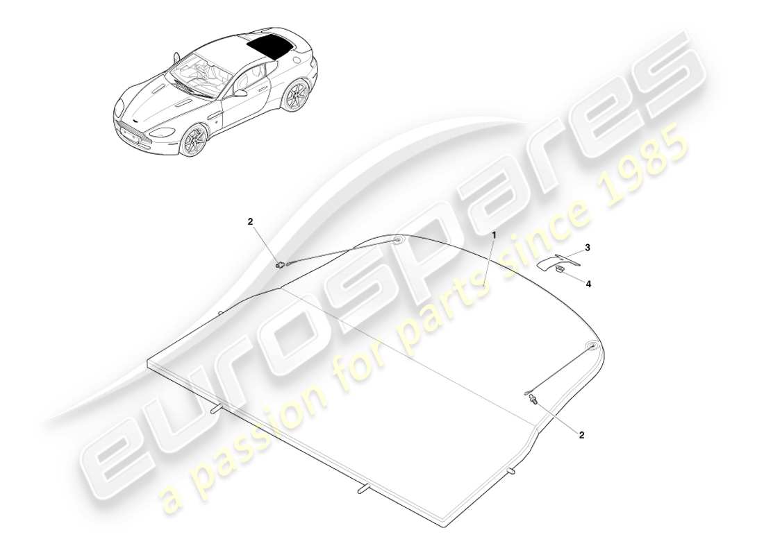 a part diagram from the aston martin v8 vantage (2005) parts catalogue